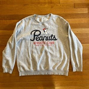 Hu0026M | Sweaters | Peanuts Athletic Club Sweatshirt Hm Divided Mens Large  Snoopy Baseball | Poshmark